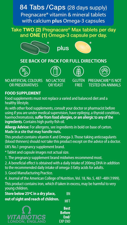 Pregnacare Max, White, 84 Count (Pack of 1)