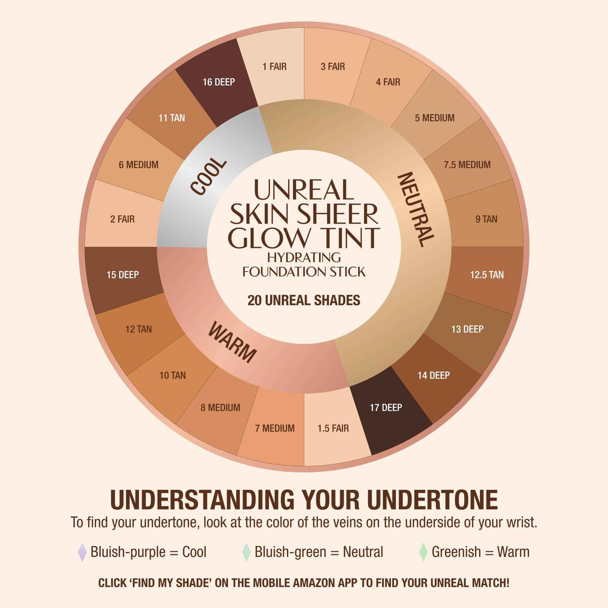 Charlotte Tilbury Unreal Skin Tint & Sheer Glow Hydrating Foundation Stick - Cream Foundation Makeup with Sheer-to-Light Coverage & a Buildable Formula - Blurring, Smoothing & Nourishing - 3 Fair