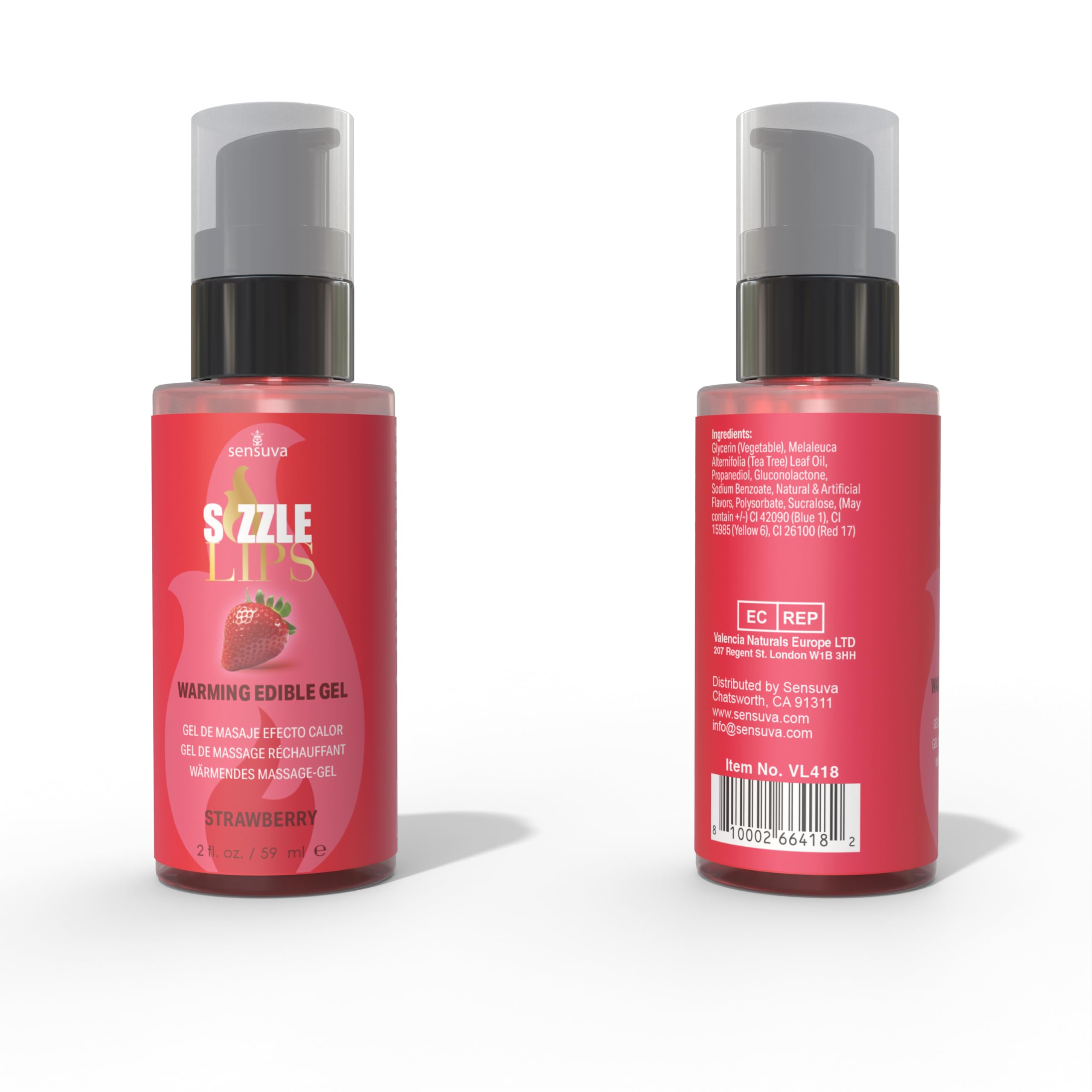 Sensuva Sizzle Lips Edible Warming Gel (Strawberry, 2 fl.oz)