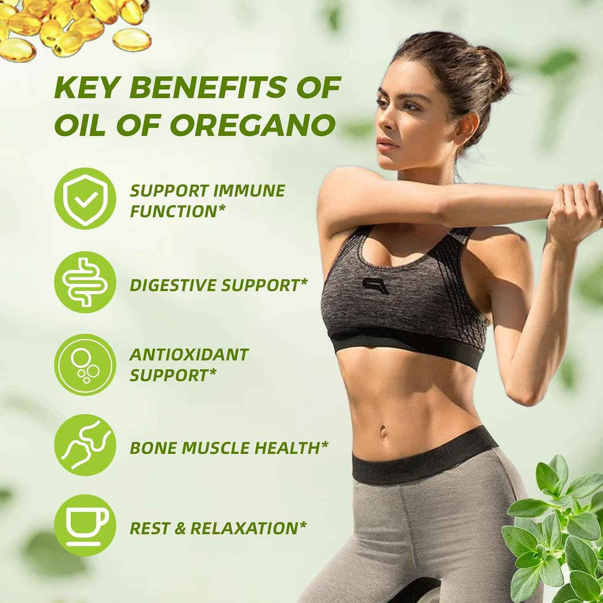 Oregano Oil with Black Seed Oil Softgels - Gluten Free, Non-GMO,150 Softgels, 75-Day Supply