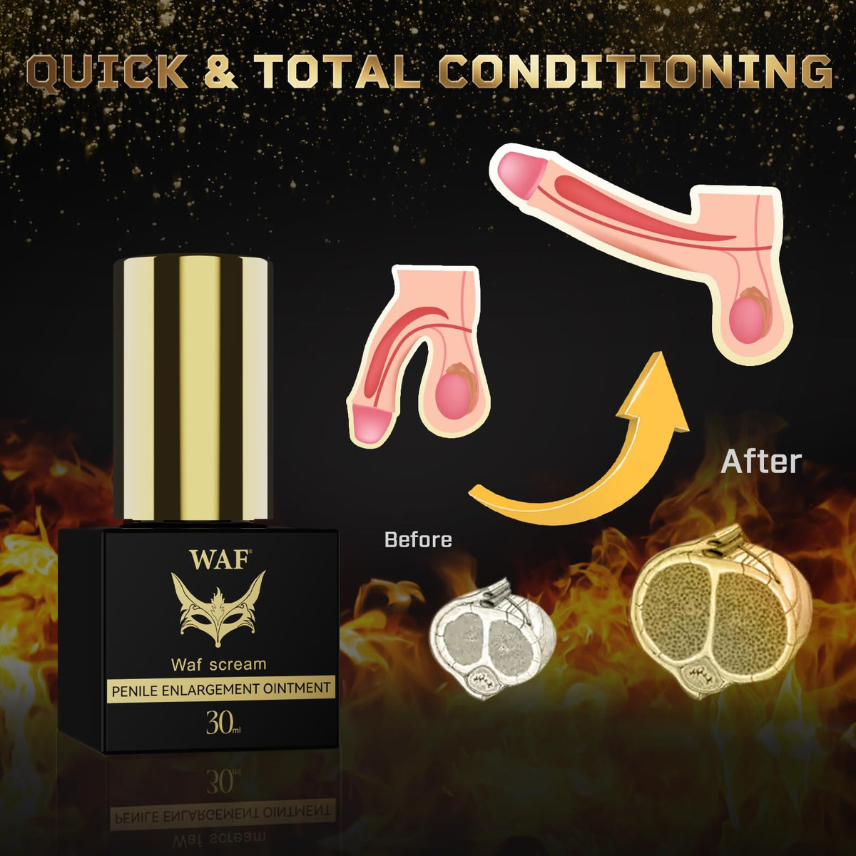 Male Enhancement Extra Strength Massage Grow Cream – Luxurious Men's Power Re-Vitalize Massage Enlargement Gel with Natural Oil for Increase Size, Huge Thickness, Strength and Prolonged Performance