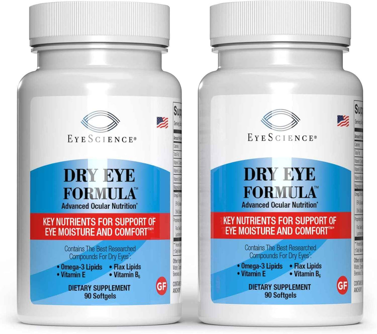 EyeScience Dry Eye Formula Omega-3 Dry Eye Supplement, 900mg - Eye Vitamins for Dry Eyes, Supports Eye Hydration, Tear Function & Daily Eye Comfort, EPA DHA Softgels for Adults
