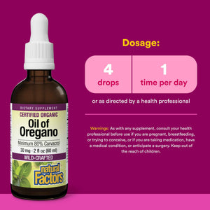Natural Factors Oil of Oregano - Liquid Antioxidant Support Supplement for Immune Support - Easy Swallow Health Supplement