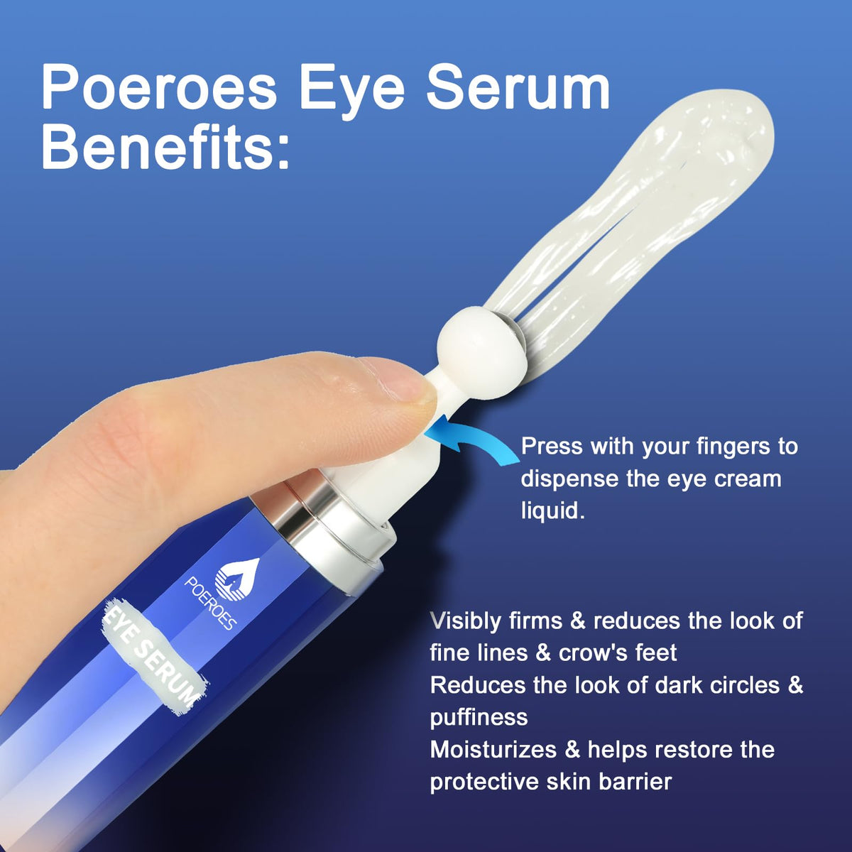 High-Potency Eye Serum (0.5 fl. oz) - 8% Caffeine & 8% Retinol with Hyaluronic Acid, Niacinamide & Peptides - 360° Roller Massage Ball for Puffy Eyes & Dark Circles