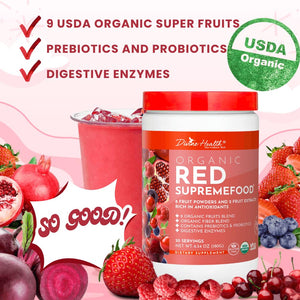 Dr. Colbert, MD Organic Red Supremefood | Berry Flavored Blend | by Divine Health | 10 Organic Fruits | Probiotics | Enzymes | Herbs | Fiber | Antioxidants | Non-GMO | 30 Day Supply | 180g Divine HealthBuy Supplements Australia