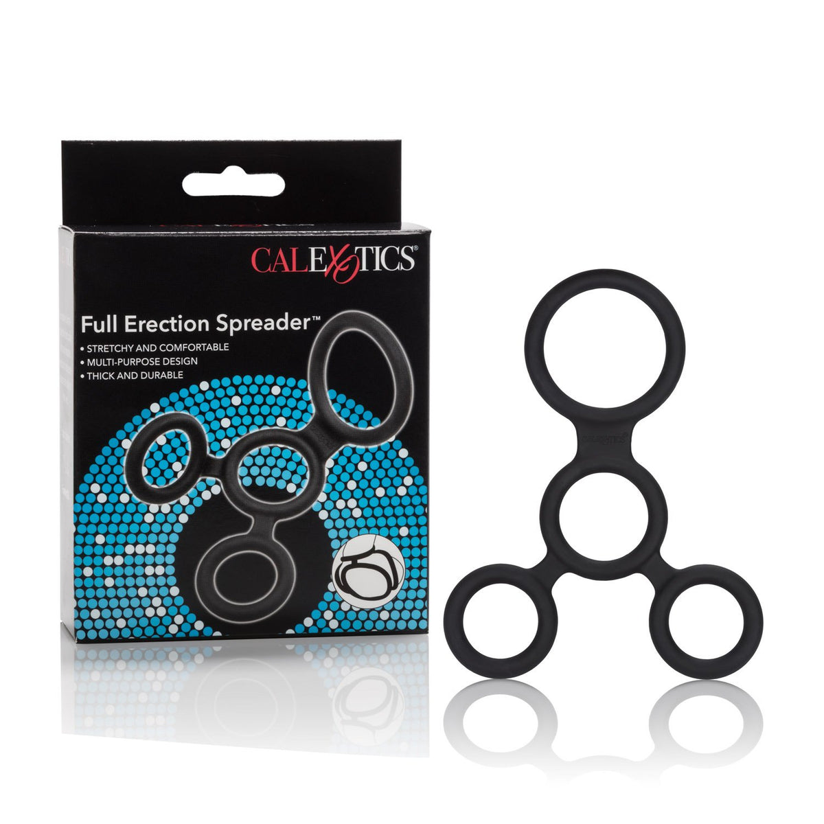 CalExotics Full Spreader Silicone 4-Ring Design Erection Enhancer, (12757_Black)