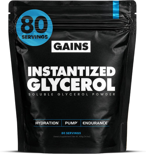Gains in Bulk Glycerol Pre Workout Powder, Unflavored, 80 Servings