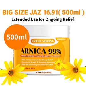 Bingbrofam Arnica Cream 99% Extra Strength Gel Pain Relief for Fast Healing Thin Skin, Seniors Bruises with Menthol, Swelling, Soothing Massage, 16.9 Oz BingbrofamBuy Supplements Australia
