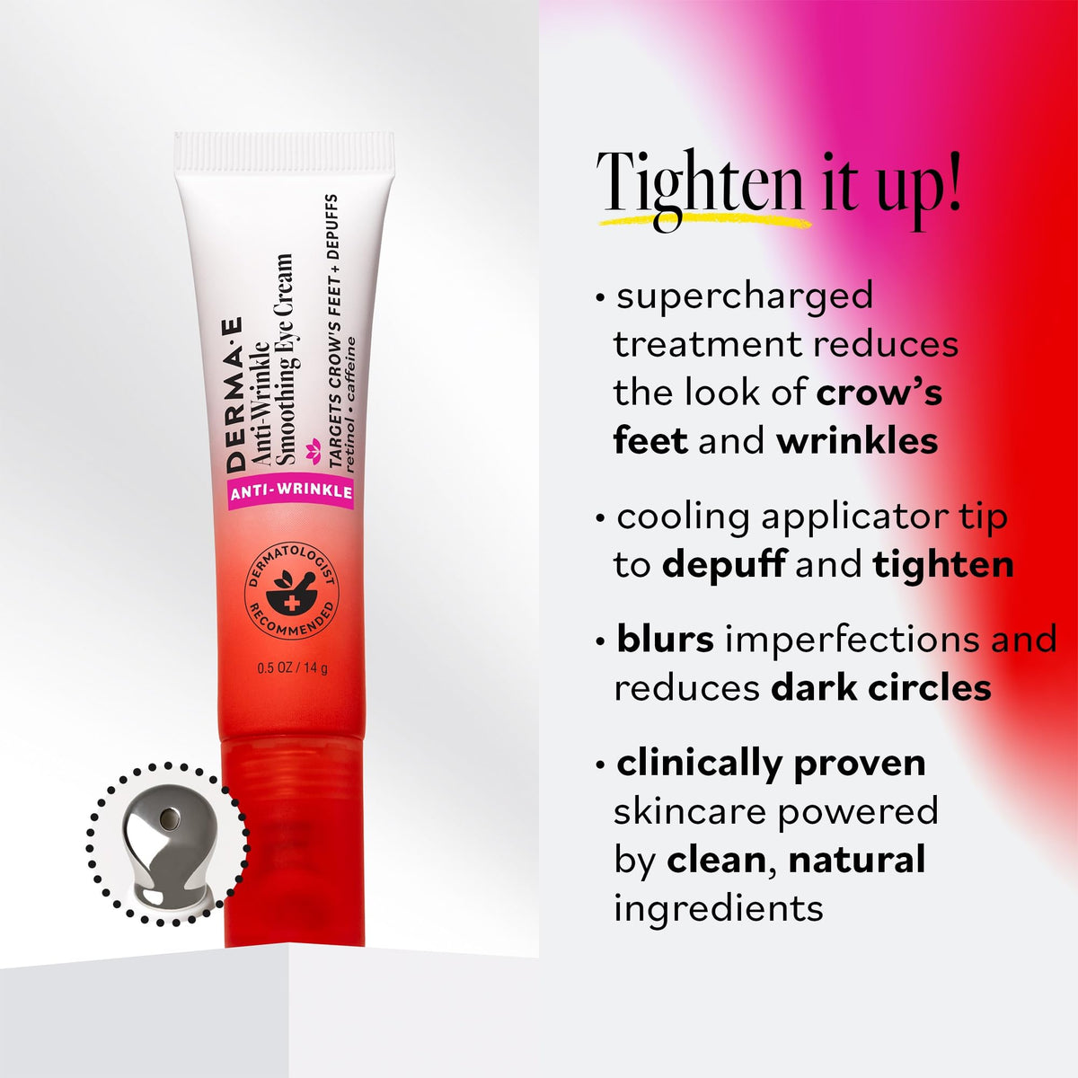 Derma E Anti-Wrinkle Smoothing Eye Cream – Retinol & Caffeine Complex