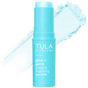 TULA Skin Care Eye Balm Glow & Get It - Dark Circle Treatment, Instantly Hydrate and Brighten Undereye Area, Portable and Perfect to Use On-the-go, 0.35 oz.