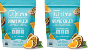 Ultima Replenisher Crave Killer Supplement, Tropical Fusion, 14 Stickpacks - Daily Zero Sugar Electrolyte Powder Hydration Packets with 6 Key Electrolytes & Chromax to Help Curb Cravings - Keto Friendly