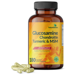 Futurebiotics Glucosamine Chondroitin Turmeric & MSM Advanced Joint Formula, Supports Healthy Joints & Mobility - Non-GMO, 90 Capsules