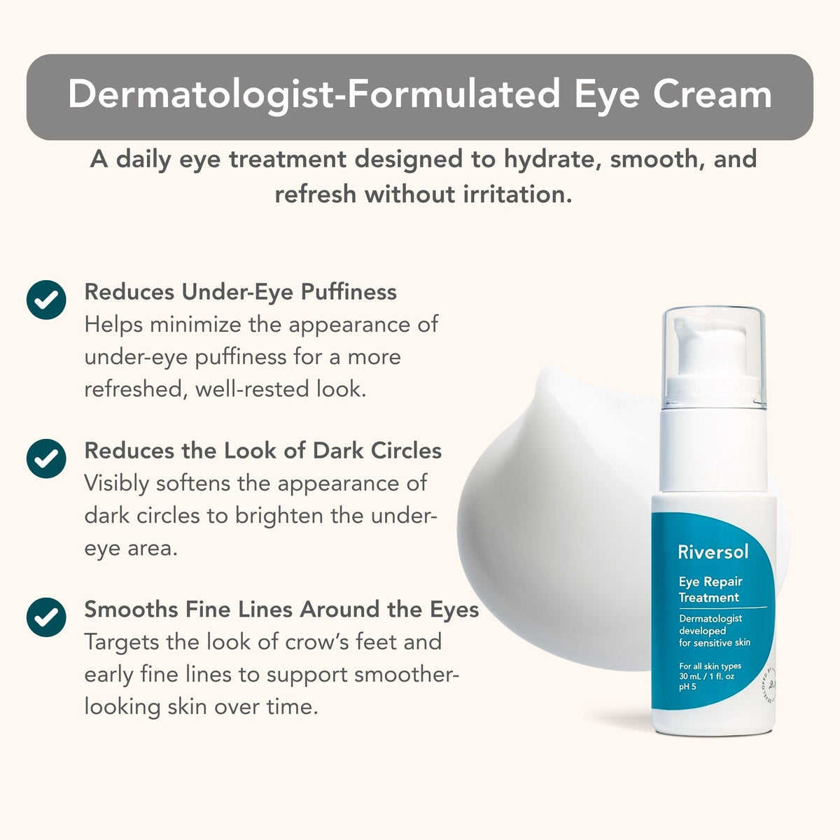 Riversol Dark Circle & Puffy Eye Cream – Matrixyl Multi-Peptide (15ml)
