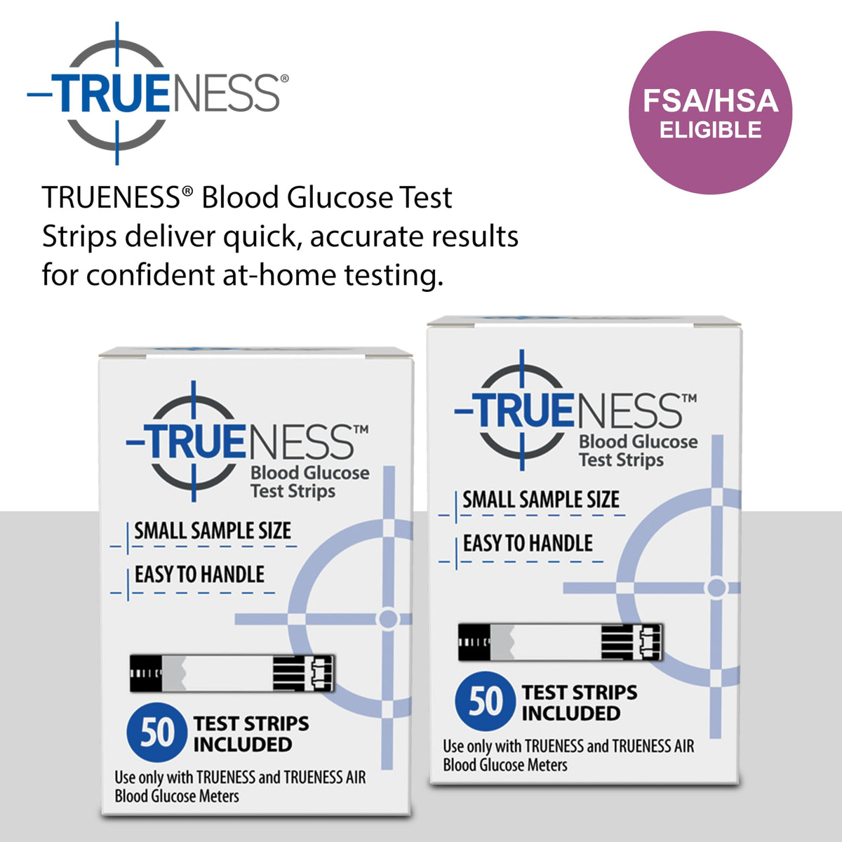 TRUENESS Blood Glucose Test Strips, 50 Count - Blood Glucose Test Strips Compatible with TRUENESS Family of Self Monitoring Blood Glucose Meters, Fast 5 Second Results
