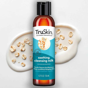 TruSkin Soothing Cleansing Milk with Rice & Oat Milk, 5 fl oz - With Hyaluronic Acid to gently remove makeup, cleanse and hydrate sensitive skin without stripping moisture