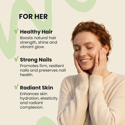 Collagen Peptides & Hyaluronic Acid Supplement with Vitamins A, C, E, B6, Biotin, Zinc & Selenium - Skin Hydration, Hair Growth & Nail Strength Complex for Women & Men