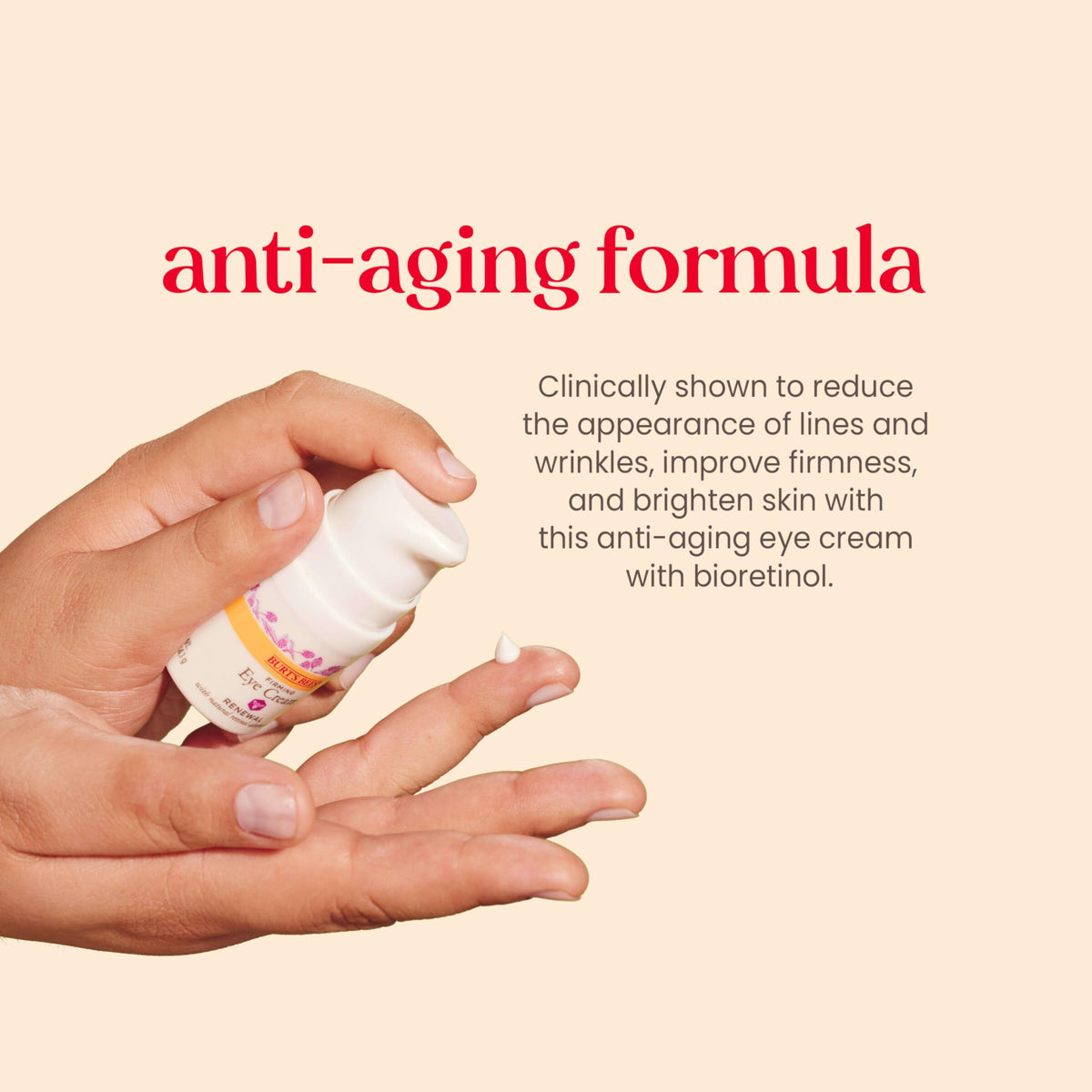 Burt's Bees Renewal Firming Eye Cream (0.5 oz) - Natural Retinol Alternative (Bakuchiol) for Wrinkles & Dark Circles