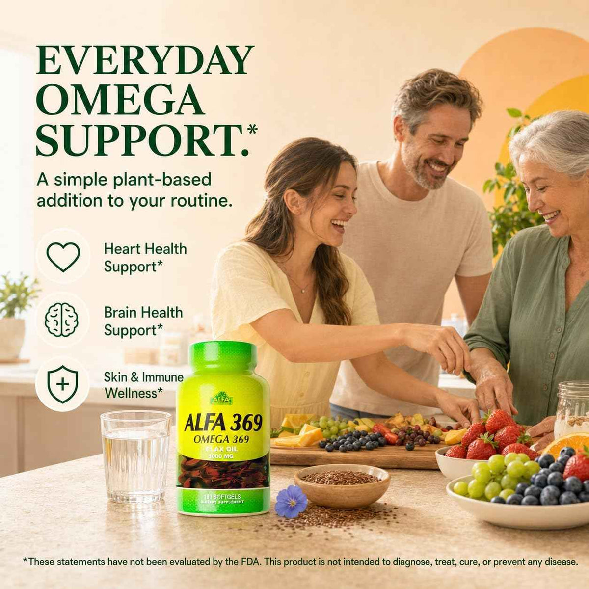 Alfa Vitamins Alfa 3-6-9 1000 Mg Nutrition Supplement, 100 Count