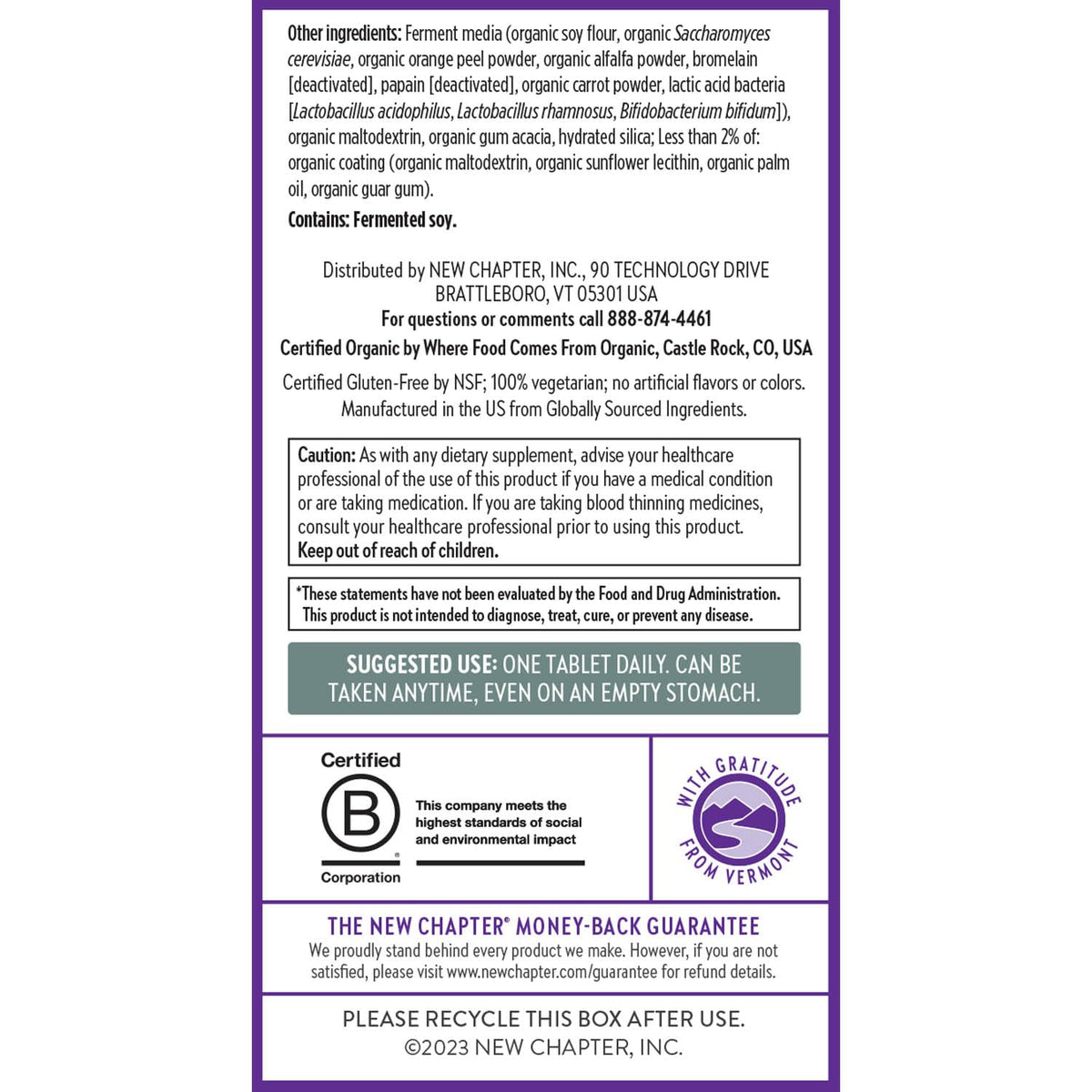 New Chapter One Daily Every Man's Multivitamin 40+ - Offers Eyesight, Immune System & Cellular Energy Support* - Contains Vitamin C, Saw Palmetto & More - Gluten Free & Vegetarian - 96 Tablets