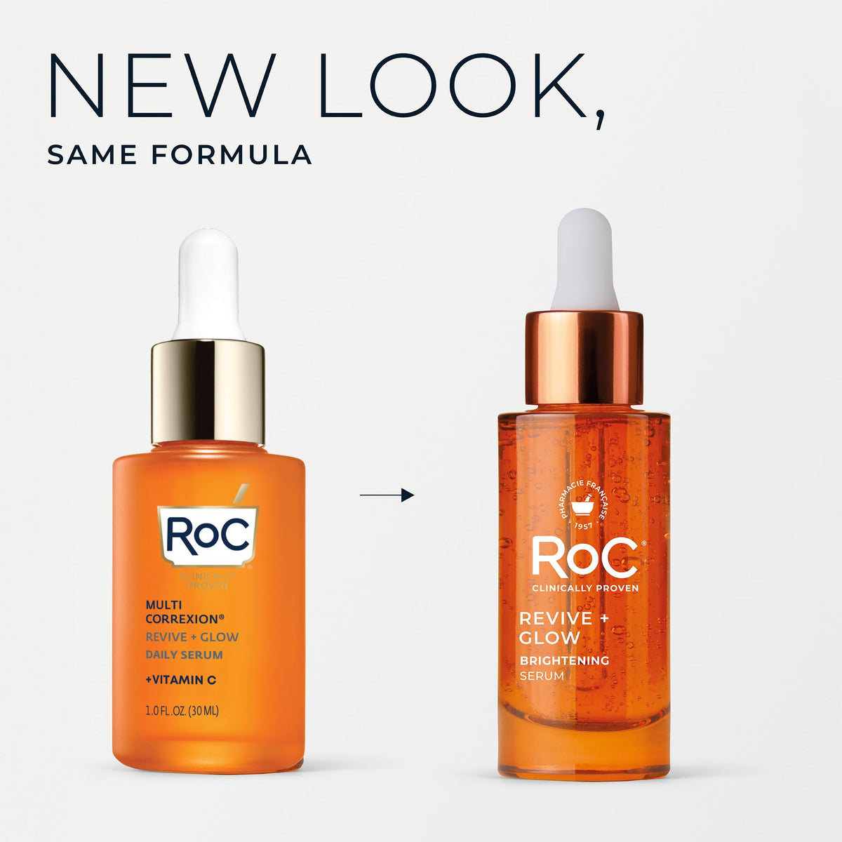 RoC Multi Correxion Revive + Glow 10% Active Vitamin C Serum (1 fl oz) – Daily Anti-Aging Brightening Treatment for Wrinkles & Uneven Skin Tone