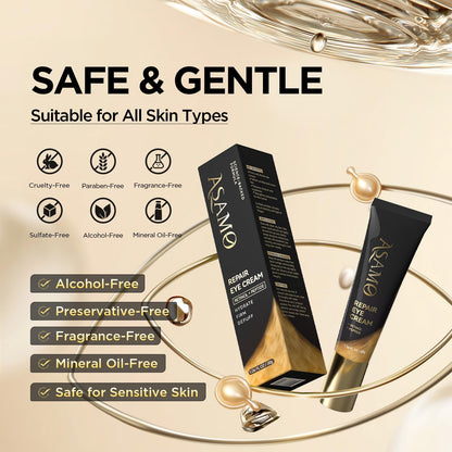 ASAMO Retinol & Peptides Eye Cream (1.06 fl oz) – Advanced Anti-Aging Treatment for Fine Lines, Puffiness & Under-Eye Shadows