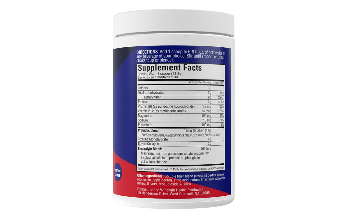 DietWorks GLP-1 Booster – Daily Companion Drink Mix with 6g Prebiotic Fiber, Probiotics, Collagen & Creatine – Supports Gut Health, Hydration, Energy & Wellness – Lemon Lime Flavor, 30 Servings