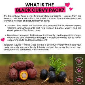 Maximum Booty Growth – Aguaje + Black Maca Pills for Women – Glute Volume Enhancer - Black Curvy Pack Curvy FruitBuy Supplements Australia