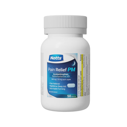 NOTTS Acetaminophen Caplets 50 Count and AXIV VroZzz Melatonin Gummies 10 mg, 60 Count