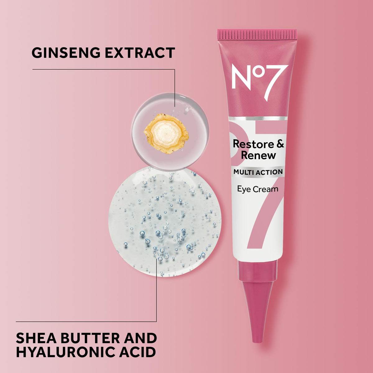 No7 Restore & Renew Multi Action Eye Cream (15ml) – Advanced Anti-Aging & Skin Renewing Treatment for Wrinkles, Dark Circles & Puffiness