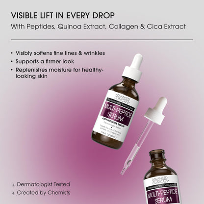 Advanced Clinicals Multi Peptides Serum – Collagen Support & Hydration (52ml x 2)