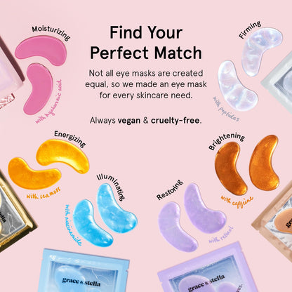 grace & stella Gold Under Eye Mask - 24 Pairs - Vegan Gel Patches for Dark Circles & Puffy Eyes