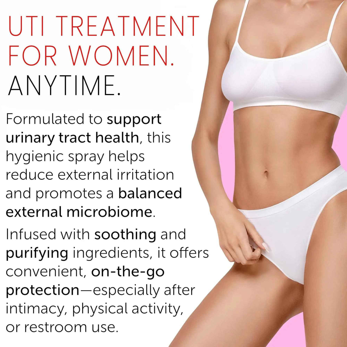 Feminine Spray - UTI Treatment for Women - UTI Defense & Intimate Odor Control - Daily Feminine Hygiene Spray - Eliminate Harmful Bacteria - Gentle, Safe, Travel-Friendly & pH-Balanced - 5.1 fl oz
