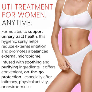 Feminine Spray - UTI Treatment for Women - UTI Defense & Intimate Odor Control - Daily Feminine Hygiene Spray - Eliminate Harmful Bacteria - Gentle, Safe, Travel-Friendly & pH-Balanced - 5.1 fl oz