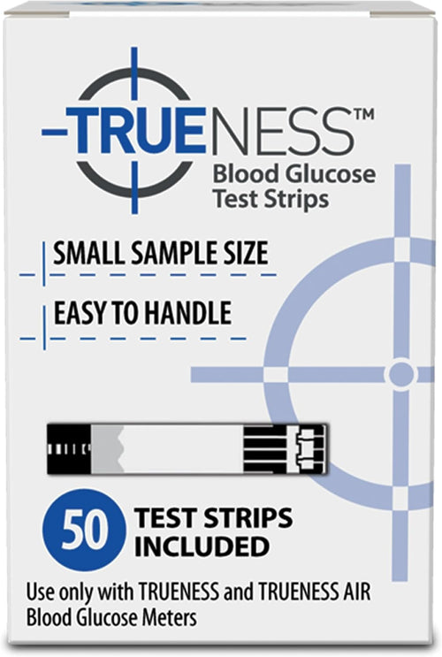 TRUENESS Blood Glucose Test Strips, 50 Count - Blood Glucose Test Strips Compatible with TRUENESS Family of Self Monitoring Blood Glucose Meters, Fast 5 Second Results