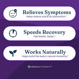 LifeSeasons Immuni-T - Immune Support Supplement - Immunity System Booster - Natural Cold & Flu Relief - Elderberry, Echinacea, Andrographis, Arabinogalactans & Olive Leaf - 90 Capsules