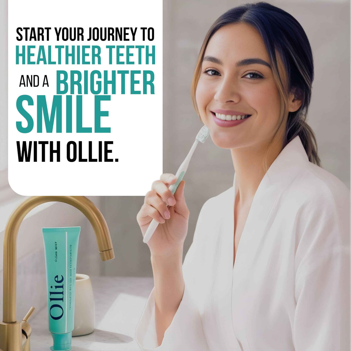 Ollie Fluoride Free 10% Nano Hydroxyapatite Toothpaste for Remineralizing Enamel, Sensitive Teeth & Whitening,
