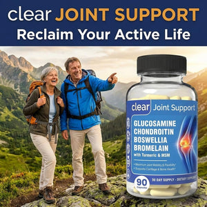 Clear Joint Support - 1500mg Glucosamine Chondroitin MSM - 8 in 1 Joint Health Supplement with Turmeric and Boswellia for Men & Women, Knee, Hip & Back Support, Made in USA, 90 Capsules Clear ProbioticsBuy Supplements Australia