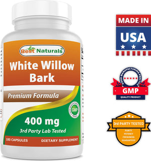 Best Naturals White Willow Bark 400 mg 180 Capsules (180 Count (Pack of 2)) Best NaturalsBuy Supplements Australia