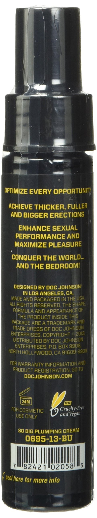 Doc Johnson OptiMALE - So Big - Plumping Cream - Plumps Your Member to Enhance Performance and Satisfaction - 2 Oz. (56.6 g)