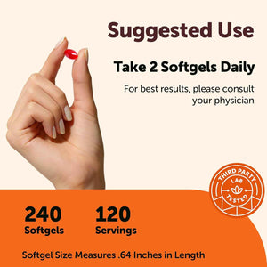 Micro Ingredients CoQ10 200mg Per Serving, 240 Softgels - Made with Coconut MCT Oil - Coenzyme Q10 (Ubiquinone) - Non-GMO