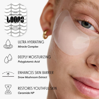 LOOPS Dew Cloud Ultra Hydrating Hydrogel Eye Masks – 5pc Set