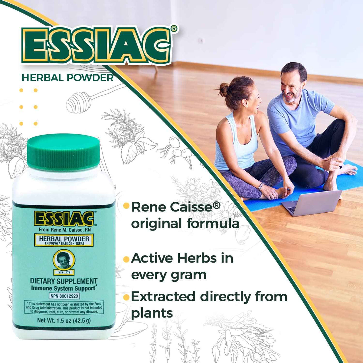 Essiac PowderESSIAC Original Herbal Tea Powder - 1.5 oz Bottle - Powerful Antioxidant Blend to Help Promote Overall Health & Well-Being - Original Formula from 1922 (1)