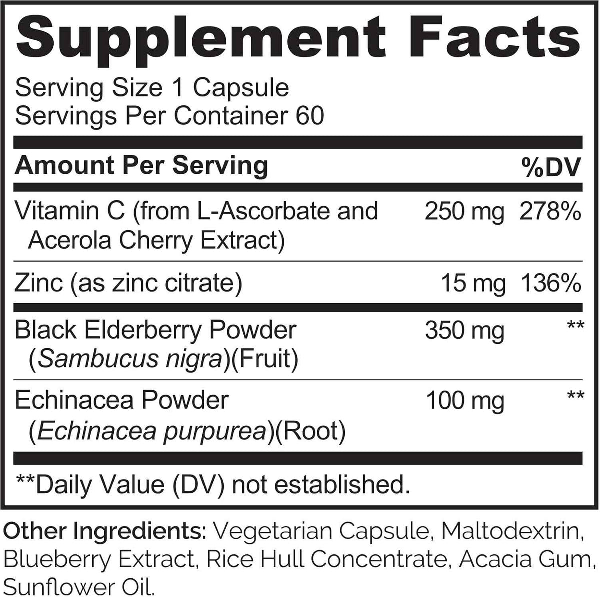 NATURELO Immune Support - Vitamin C, Elderberry, Zinc, Echinacea - Natural Immunity Boost w/Antioxidant, Herbal & Mineral Defense - 60 Vegan Capsules