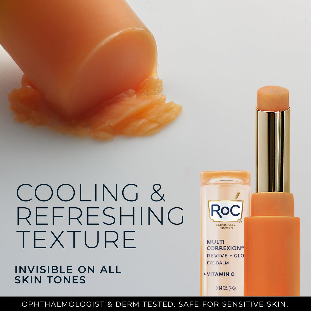 RoC Multi Correxion Revive + Glow Eye Balm (0.14 oz) with Vitamin C | Includes Retinol Eye Cream Sample Packette