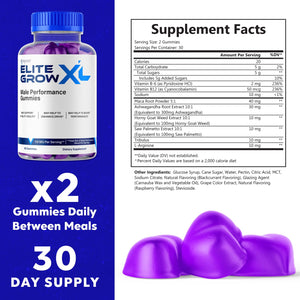 (2 Pack) Elite Grow XL Gummies, Elite GrowXL Maximum Strength Gummy Supplement, Elite Grow X L All Natural Advanced Formula Gummys Chewable Vitamin EliteGrow Delicious Once Daily Gummes (120 Gummies) SyvorBuy Supplements Australia