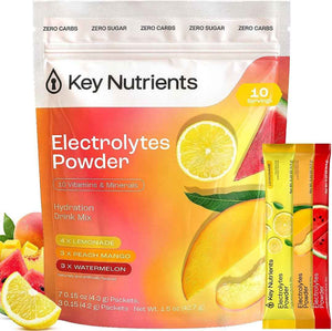 KEY NUTRIENTS Electrolytes Powder Bundle, Variety Pack 10 Count Packets + Classic Lemonade 20 Count Packets, Sugar Free Hydration Travel Drink Mix with Vitamins & Minerals, No Calories
