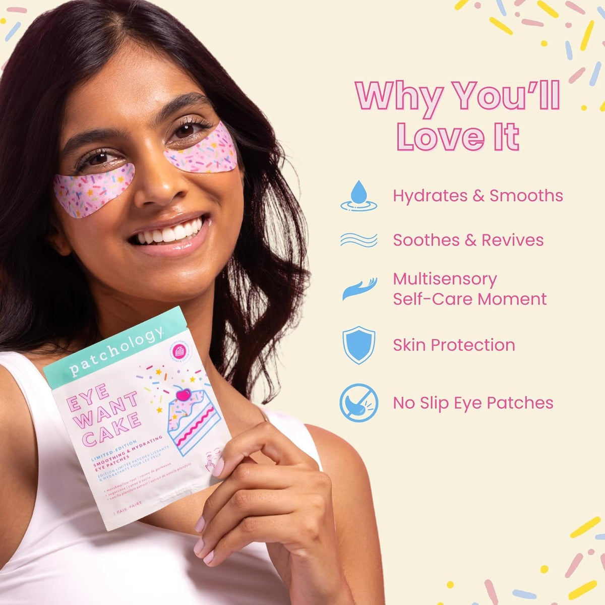 Patchology Eye Want Cake – Hydrating & Smoothing Eye Patches (5-Pack)