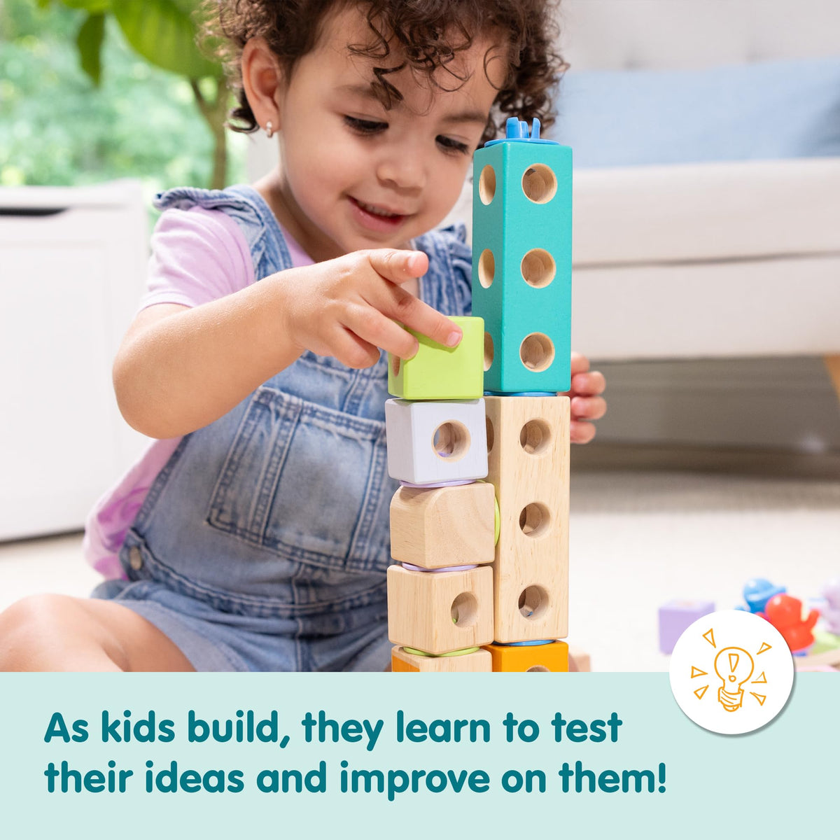 Melissa & Doug Blockables™ Town Snap and Play, Mix and Match Connectable Wooden Building Blocks Play Set Toy for Preschool Boys and Girls (73 Pcs)
