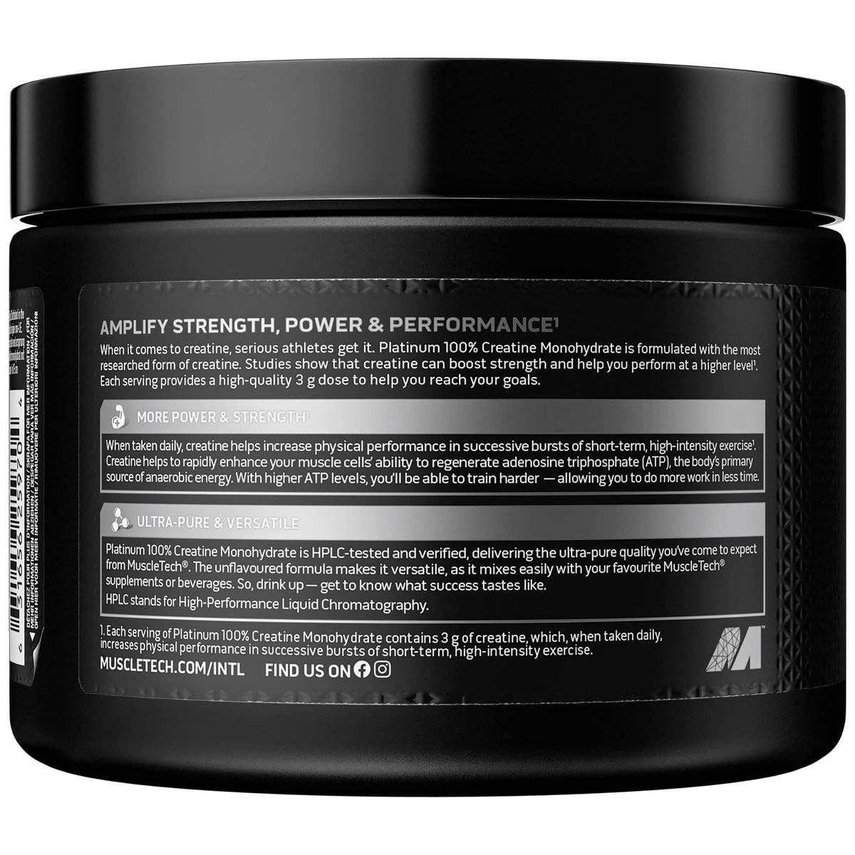 MuscleTech Platinum 100% Creatine Monohydrate Powder, Pure Creatine, Increase