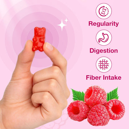 MOORGUMY Fiber Gummies for Digestive Health & Regularity, Sugar-Free High Fiber Supplement for Adults & Kids, Soluble Dietary Fiber, Vegan Fiber Supplements for Men & Women, 60 Count